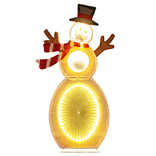 2.6 Feet Lighted Snowman with LED Lights and Metal Stand