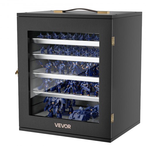 Miniatures Storage Case, Warhammer Carrying Case Fits for 2500-3500 Scale Models, Wooden Miniatures Display Holder with 5 Tray & 13 Slots, Miniature Case for Collectible (Minis Not Included)
