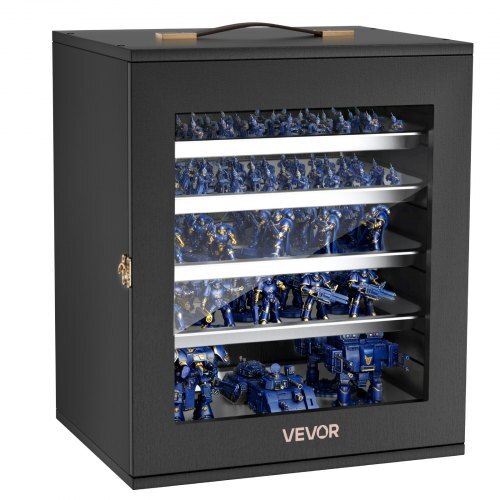 Miniatures Storage Case, Warhammer Carrying Case Fits for 2500-3500 Scale Models, Wooden Miniatures Display Holder with 5 Tray & 13 Slots, Miniature Case for Collectible (Minis Not Included)