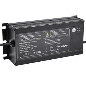Marine Battery Charger, 1-Bank, 10A 12V Onboard Boat Charger, IP68 Waterproof Smart On-Board Battery Charger, for Lithium-Ion (LiFePO4), NCM, Lead-Acid Batteries, Large Boat, Yacht, RV, Trailer