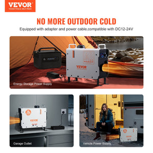 2KW Diesel Heater, 12V/24V All in One Diesel Air Heater, with Bluetooth APP Control, Remote Control and Display Screen, CO Alarm, Fast Heating Portable Diesel Heater for Vehicles and Outdoors