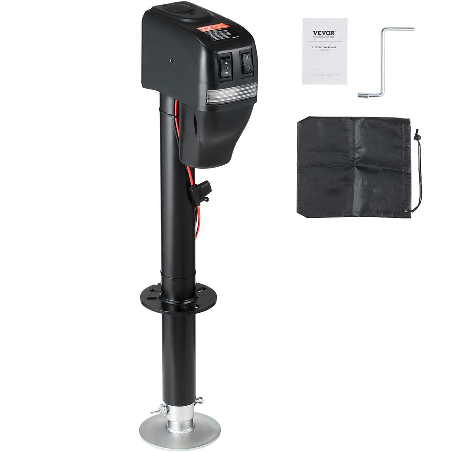 Electric Trailer Jack, Power Tongue Jack Weight Capacity 4000 lbs, 9.84"-33.85" Electric Tongue Jack with Waterproof Cover for Lifting RV Trailer, Horse Trailer, Utility Trailer, Yacht Trailer