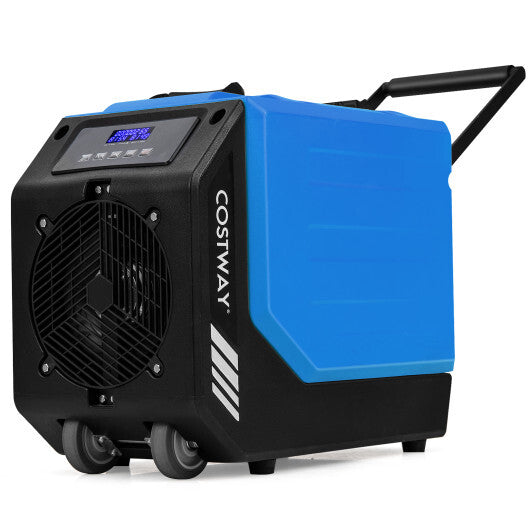 190 PPD Commercial Dehumidifier with Pump and 2 Wheels-Blue