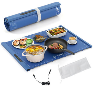 Food Warming Mat Rollable and Portable Electric Warming Tray with Fasting Heating-Gray