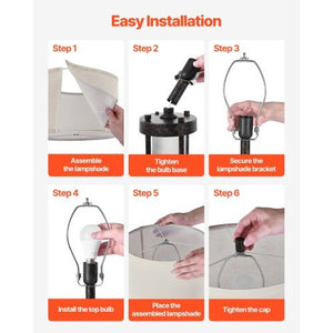 Table Lamps Set of 2, Dimmable Farmhouse Bedside Nightstand Lamps, Vintage Lamp with LED Bulb and Linen Shades, Bedside Lamp with USB C+A Ports & AC Outlet, for Living Room, Bedroom & Office
