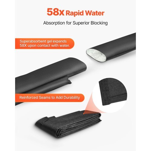 Flood Barrier, 8 Pack, 10 x 0.7 ft Flood Bags Activated by Water, Water Absorbent Barrier, Sandless Sandbags Blockage, Flooding Prevention Bags for Home, Doorway, Basement, Garage