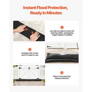 Flood Barrier, 8 Pack, 10 x 0.7 ft Flood Bags Activated by Water, Water Absorbent Barrier, Sandless Sandbags Blockage, Flooding Prevention Bags for Home, Doorway, Basement, Garage