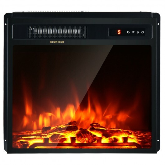 18 Inch 1500W Electric Fireplace Freestanding and Recessed Heater