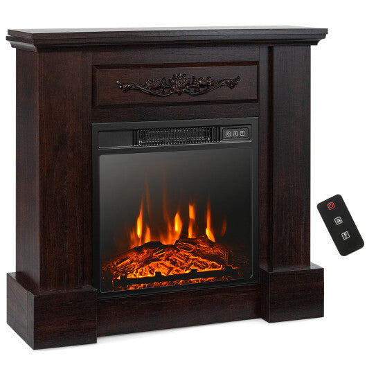 1400W TV Stand Electric Fireplace Mantel with Remote Control-Natural