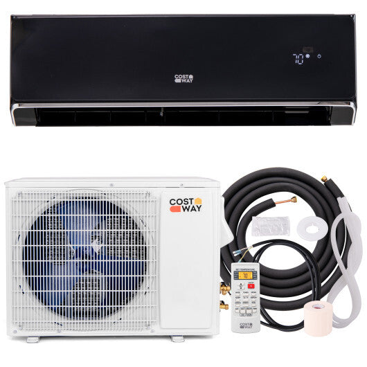 12000 BTU 22 SEER2 208-230V Wifi Enabled Mini Split Air Conditioner and Heater Black