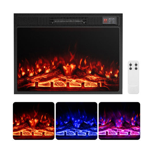 23 Inch Electric Fireplace Insert Fireplace Heater with Adjustable Flame Color