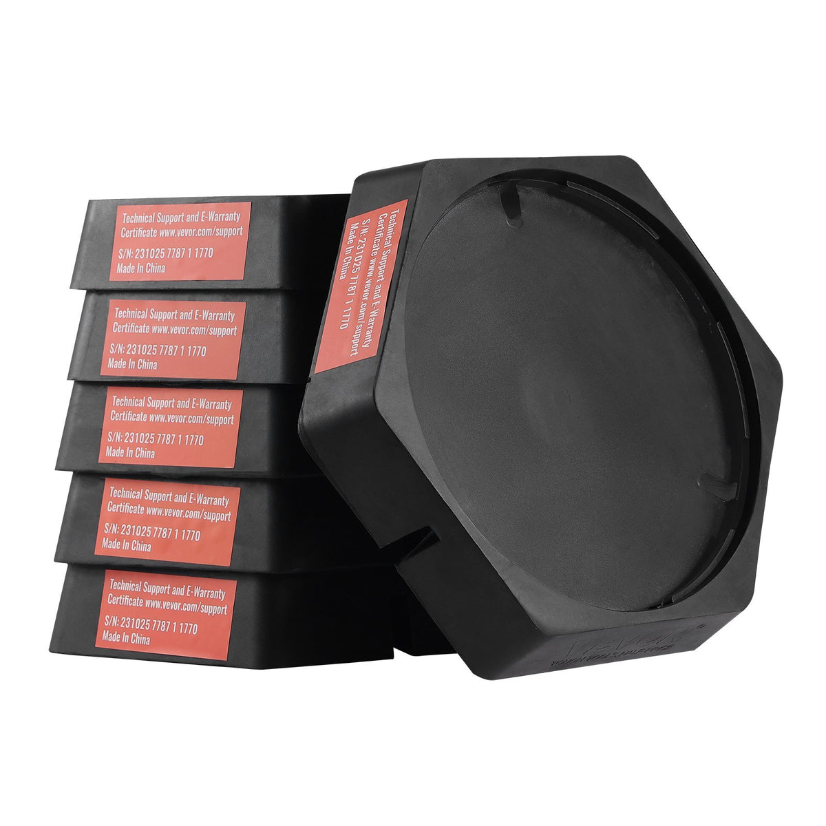 RV Leveling Pads, 9 Inch Round Landing Feet, Permanent Attached Jack Stabilizers, Rubber Jack Pads, 5000 lbs Capacity per RV Jack Pad, 5th Wheels, Travel Trailers, Class A/C Motorhomes (6-Pack)