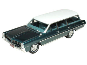 1964 Pontiac Safari Gulfstream Aqua Metallic with White Top and Blue Interior Limited Edition to 200 pieces Worldwide 1/43 Model Car by Goldvarg Collection
