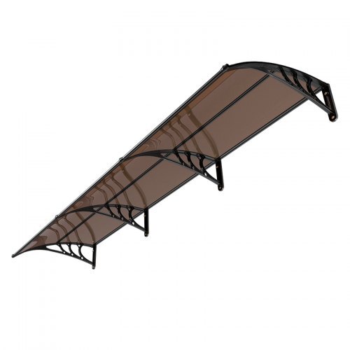 Awnings for Door Entrance, 38 x 117 in, Exterior Front Door Window Awnings with Drainage & ABS Bracket, Rain Snow Sun Protection, Overhang Polycarbonate Door Canopy for Porch Patio, Brown