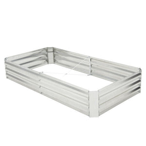 Metal Galvanized Raised Garden Bed with Open-Ended Base-6 x 3 ft - Color: Silver - Size: 6 x 3 ft