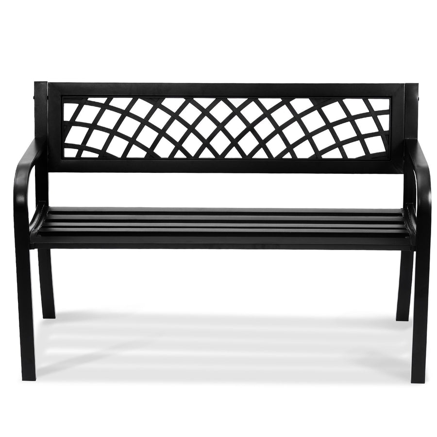 Outdoor Bench,46 inches Metal Garden Bench for Outdoors, 480 lbs Load Capacity Bench,  Outdoor Garden Park Bench with Backrest and Armrests, Patio Bench for Garden, Park, Yard, Front Porch
