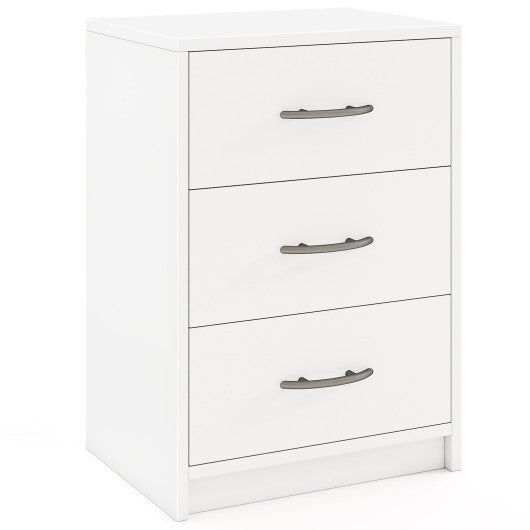 3 Drawer Nightstand with Storage for Living Room-White