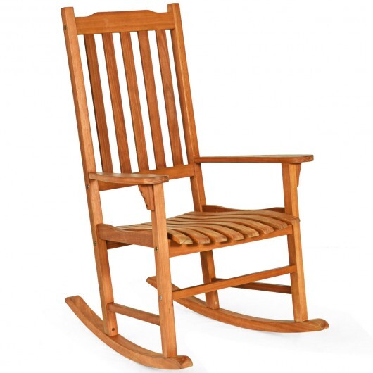 Outdoor Rocking Chair Single Rocker for Patio Deck - Color: Natural