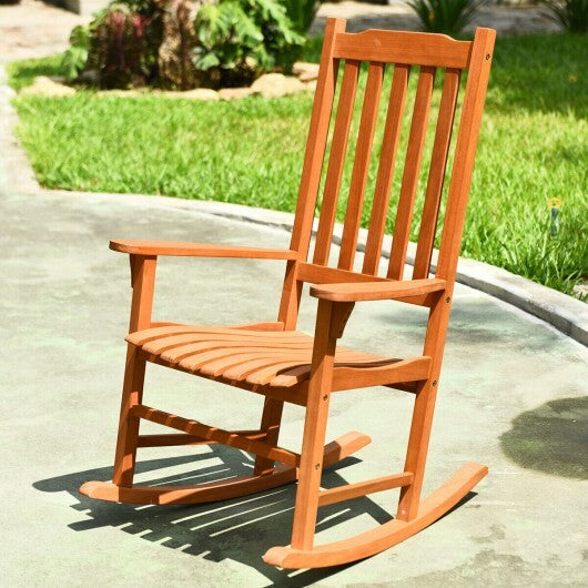 Outdoor Rocking Chair Single Rocker for Patio Deck - Color: Natural