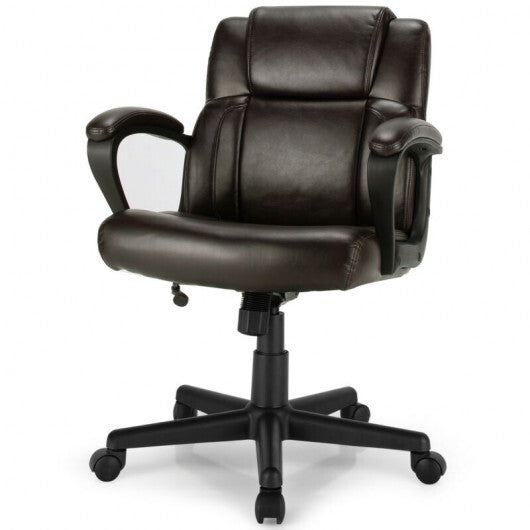 Adjustable Leather Executive Office Chair Computer Desk Chair with Armrest