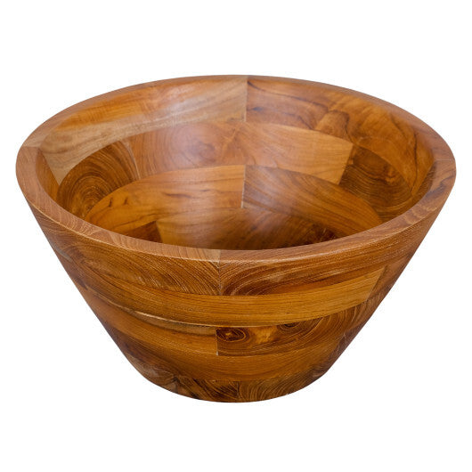 16 Inch Teak Wood Washbasin with Drainage Hole and Smooth Finish