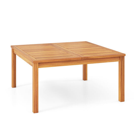 35.5 Inches Patio Solid Acacia Wood Coffee Table Side Table