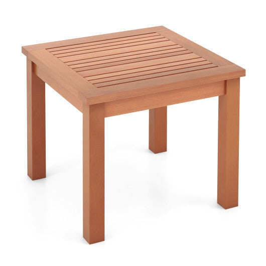 18 Inch Square End Outdoor Adirondack Side Table with Slatted Tabletop