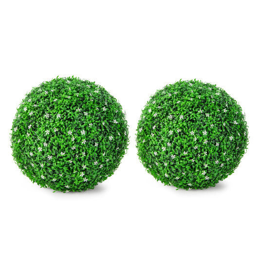 2 PCS Holly Artificial Topiary Balls 19.5 Inch Faux Boxwood Balls