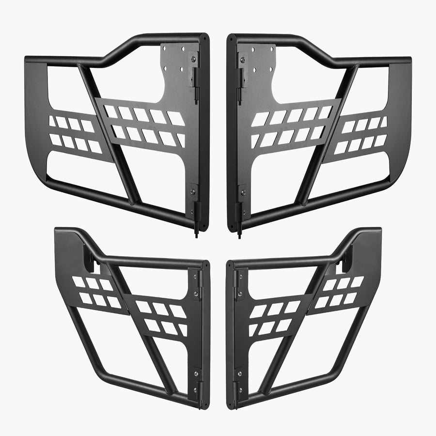 Jeep Tube Doors, 4-Door, Hunting Style Jeep Tubular Door with Heavy-Duty Hinges & OE Latch, Jeep Doors with Rubber Pads, Fit for 2018-2024 Jeep Wrangler JL & 2020-2024 Jeep Gladiator JT