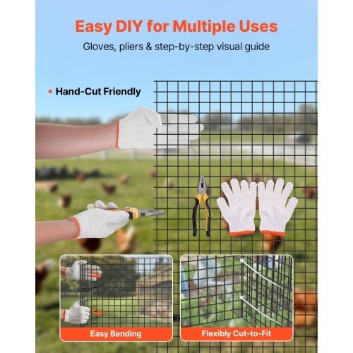 Hardware Cloth 60 in x 50 ft, 1/2 in 19 Gauge Galvanized Wire Mesh Roll, Weather-Resistant Vinyl Coated Chicken Wire Fencing, Heavy Duty Welded Garden Plant Fencing for Rabbit Cage Snake Fence
