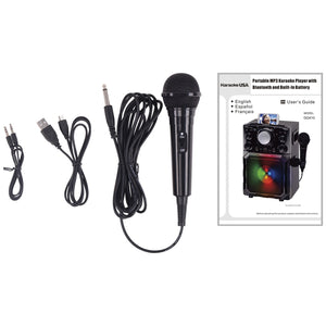 Karaoke USA GQ410 Portable MP3 Karaoke Player with Bluetooth, PA, and Built-In Battery
