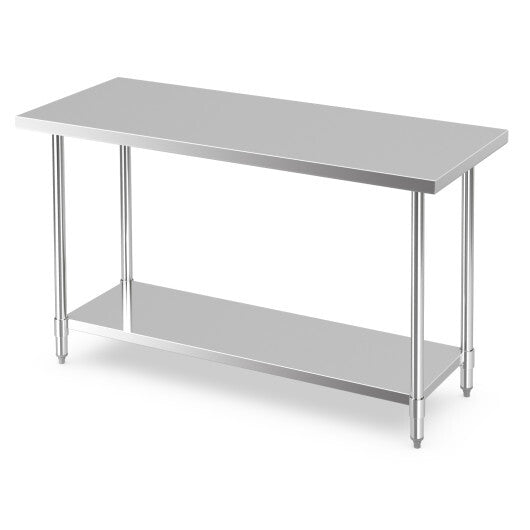 24 x 60 Inches Stainless Steel Kitchen Prep Work Table with Adjustable Undershelf