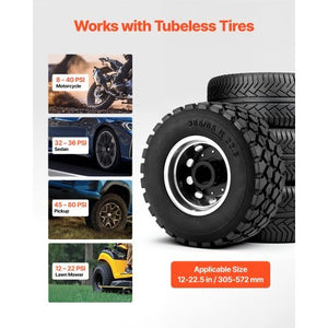Portable Tire Bead Seater, 2.6 Gal/10 L Air Bead Blaster, Handheld Tire Inflator Tool, 87-116 PSI Operating Pressure, Trigger Seating Inflator for Car, Compact SUV, Light Truck, E-Bike, RV, ATV