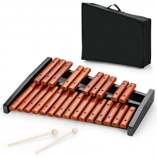 25 Notes Xylophone Wooden Percussion Educational Instrument with 2 Mallets