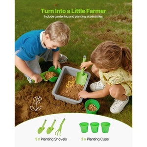 Mud Kitchen, Outdoor Mud Kitchen for Kids, Wood Outdoor Play Kitchens with Stoves, Hooks, Sinks, Planting Shovels, Spatulas, Handle, Cookware Pots and Accessories, Play with Water and Sand
