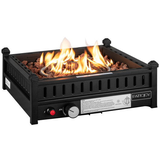 16.5 Inch Tabletop Propane Fire Pit with Simple Ignition System-Black