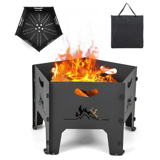 $59! 19 Inches Collapsible Portable Plug Fire Pit with Storage Bag