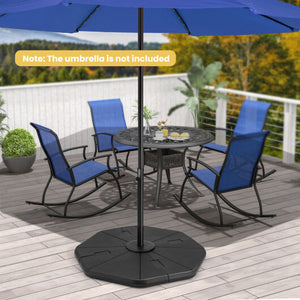 4-Piece Fillable Umbrella Base Stand for Garden Yard Poolside - Color: Black