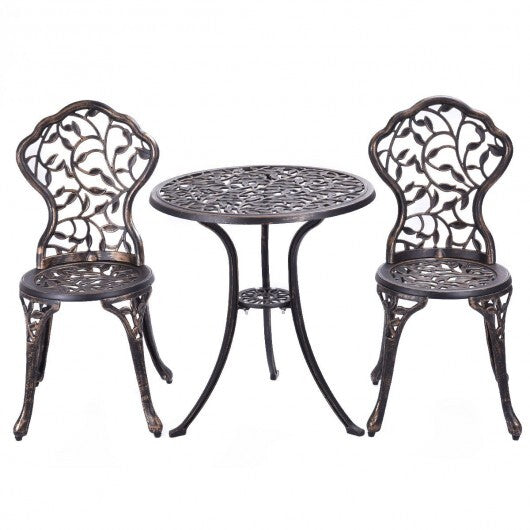 3 Pieces Cast Aluminum Bistro Set