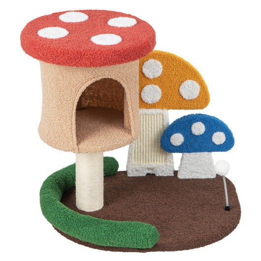 4-In-1 Cat Tree with Condo and Platform-Multicolor