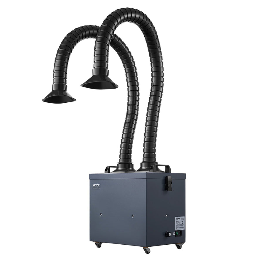 Soldering Fume Extractor with Dual Hoses, 275W Brushless Solder Smoke Absorber with 4-Stage Filters & 10 Speeds, 380m/h Strong Suction Smoke Purifier for Soldering, Laser Engraving, DIY Welding