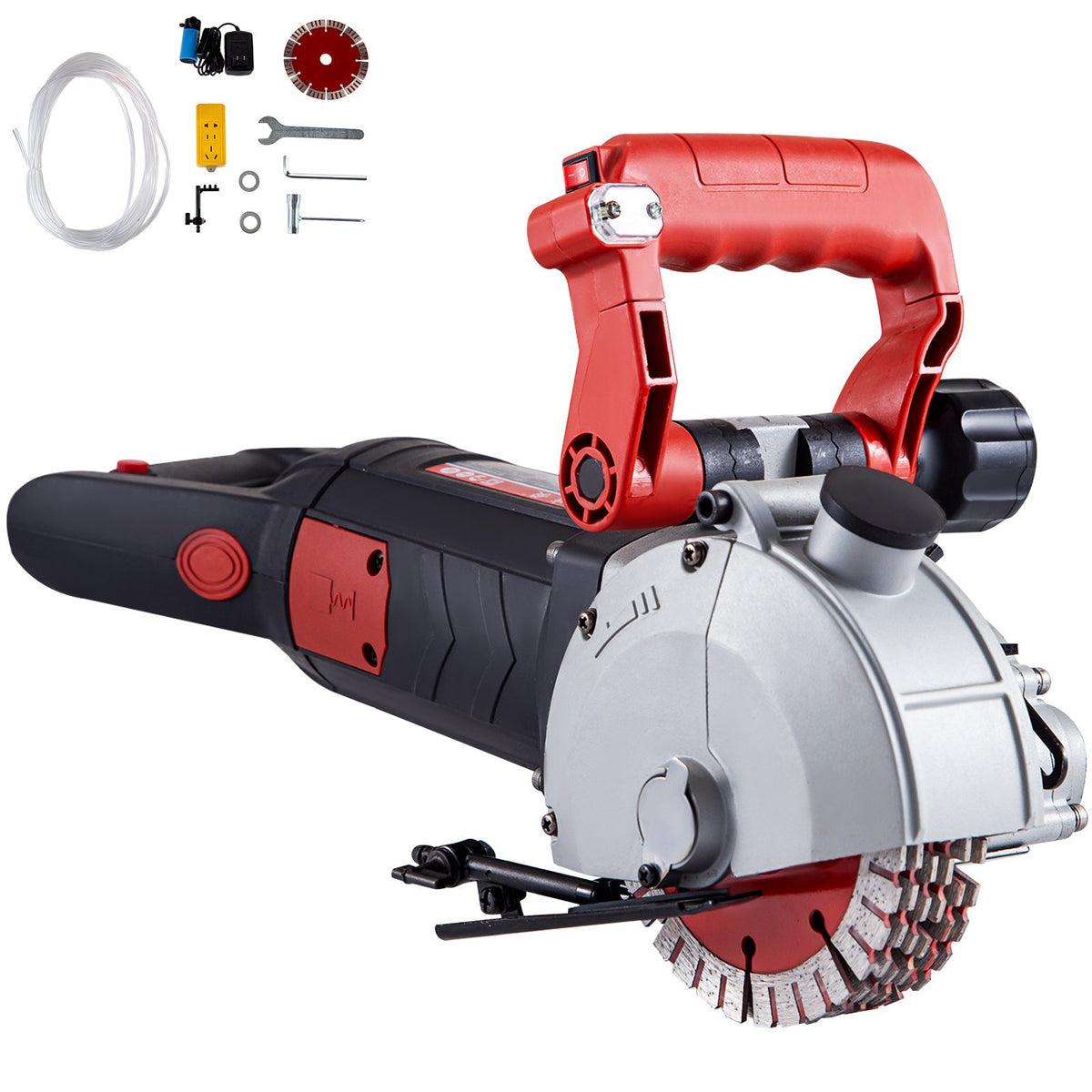 Wall Chaser, 2500W 38mm/1.5" Cutting Width,Wall Groove Cutting Machine 52mm/2" Cutting Depth,Wall Slotting Machine With 5 Saw Blades 6.3" Diameter 6300r/Min,One-time Forming Dustless