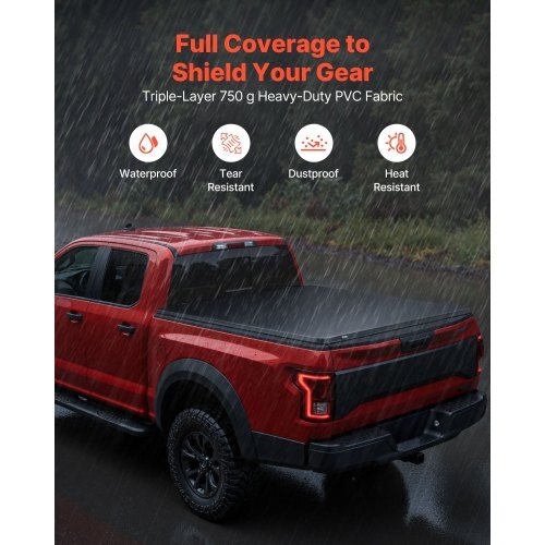 Soft Roll-Up Truck Bed Tonneau Cover, Compatible with 2015-2026 Chevy Colorado/GMC Canyon CREW SHOR, Fits 5.2 ft (5 ft 2 in/62 in) Bed, PVC Tonneau Cover with Three Aluminum Alloy Support Bars