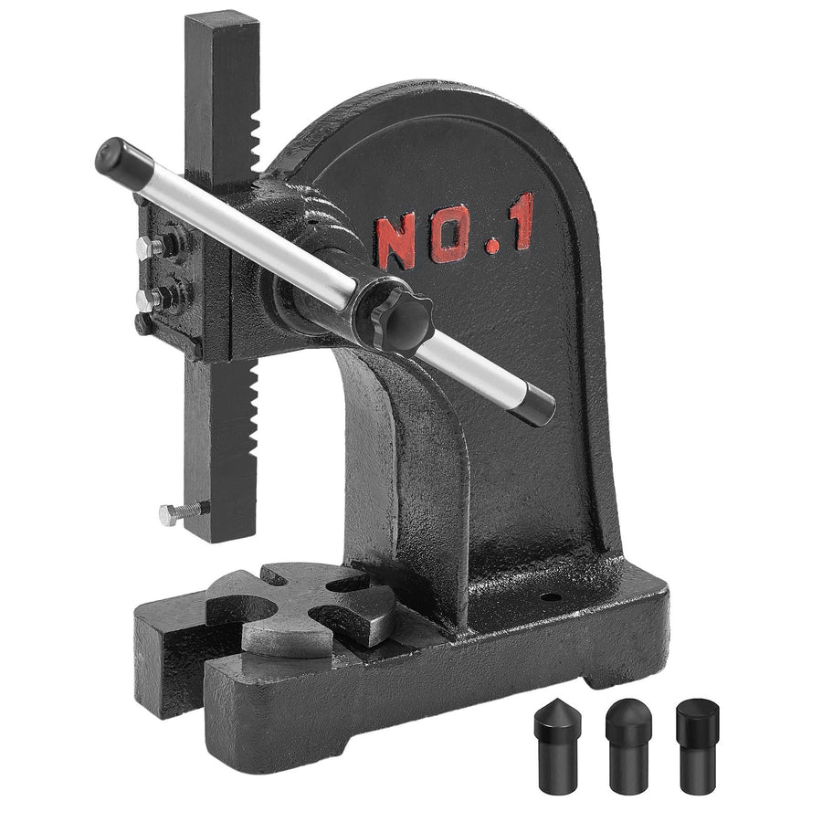 Arbor Press, 1 Ton Manual Arbor Press, 5.9" Maximum Height, Cast Iron Heavy-duty Manual Desktop Arbor Press, Precision Hand Press for Stamping, Bending, Stretching, Forming