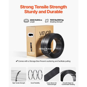 Banding Strapping Kit, Heavy Duty Banding Sealer Tool with 2000 ft PET Band, 600 Metal Seals, 200 Corner Protectors, Plastic Pallet Packaging Strapping Kit for Warehouse, Transportation, Home