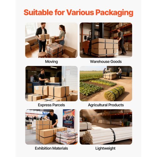 Banding Strapping Kit, Heavy Duty Banding Sealer Tool with 2000 ft PET Band, 600 Metal Seals, 200 Corner Protectors, Plastic Pallet Packaging Strapping Kit for Warehouse, Transportation, Home