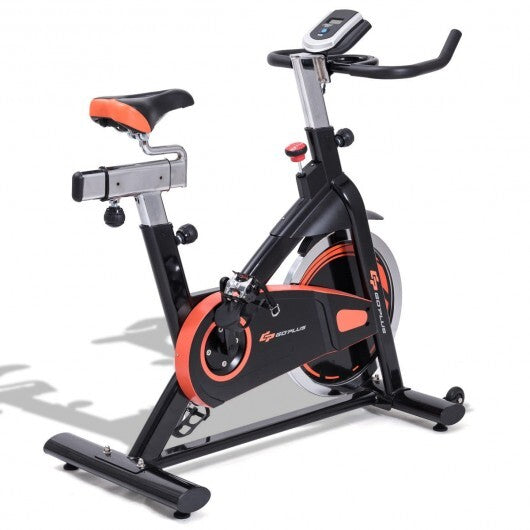 Indoor Aerobic Exercise Bike with 30lb Flywheel, LCD Display, Adjustable Seat & Resistance System
