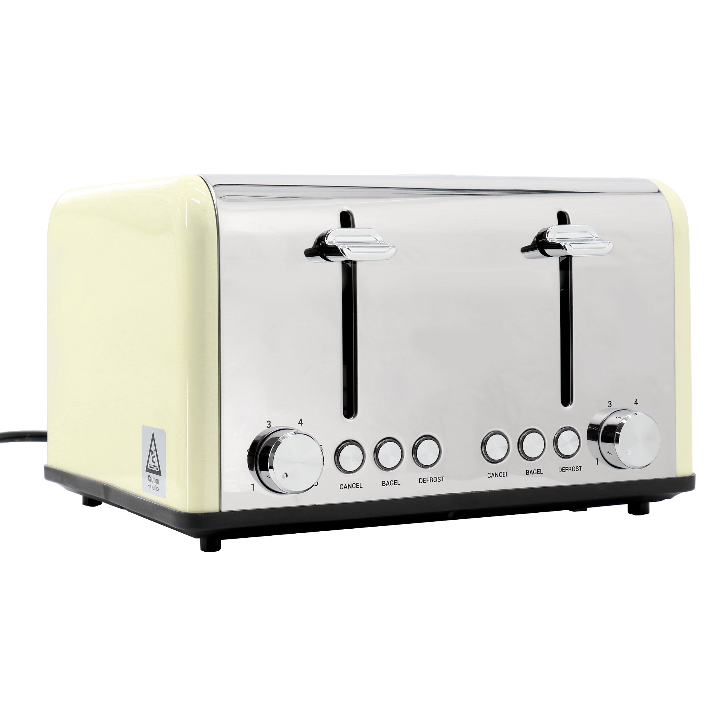 Redmond 4-Slice Extra Wide Slot 1650W Stainless Steel Toaster in Cream