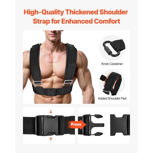 Weight Sled, Steel Power Sled, Fitness Training Sleds for Athletic Exercise Speed Improvement, Workout Equipment with Adjustable Height Handle, Compatible with 1/2 in Weight Plates, Orange