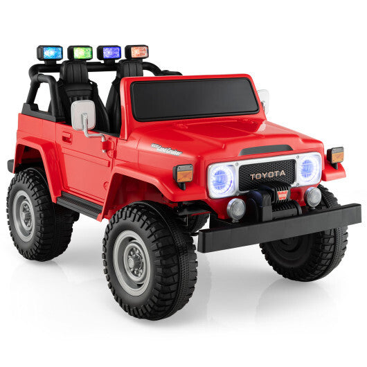 12V 2-Seat Licensed Kids Ride On Toyota FJ40 Car with 2.4G Remote Control-Black